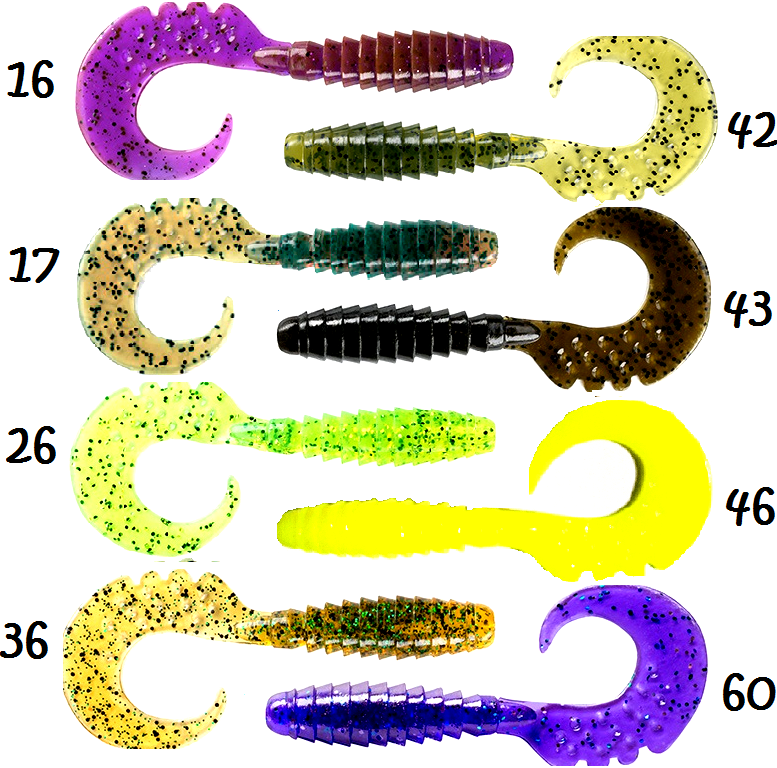FishUp Fancy Grub, 2", Лимонний